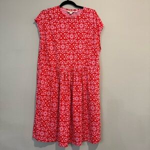Boden Summer Pullover Dress Floral Pockets Casual Lightweight 12